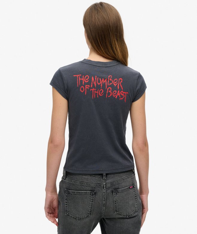 Superdry Iron Maiden X Superdry Cap Sleeve Band T-Shirt