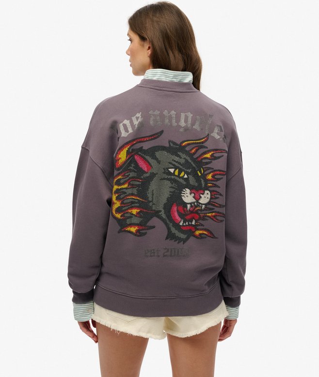 Superdry Old School Tattoo Oversized Crew Sweatshirt
