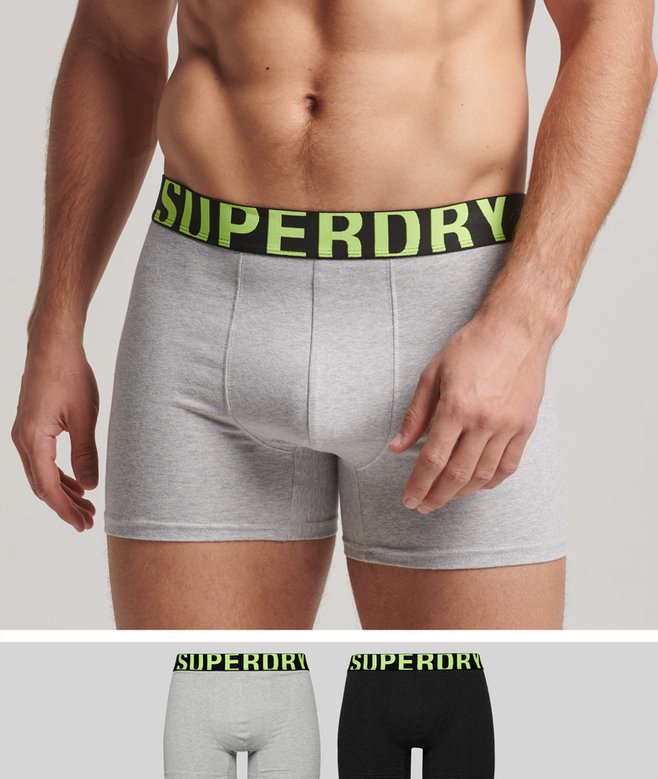 superdry Organic Cotton Boxer Dual Logo Double Pack
