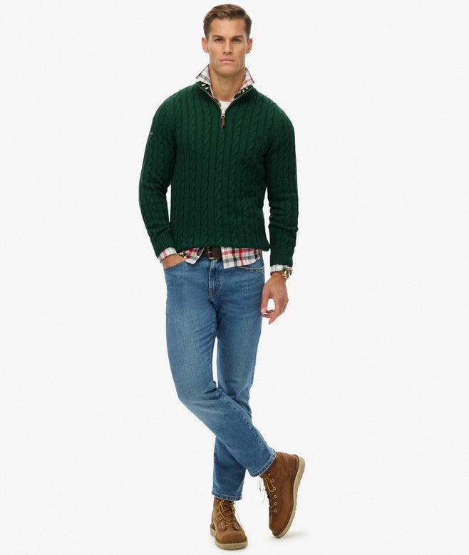 Superdry Organic Cotton Classic Cable Half-Zip Jumper
