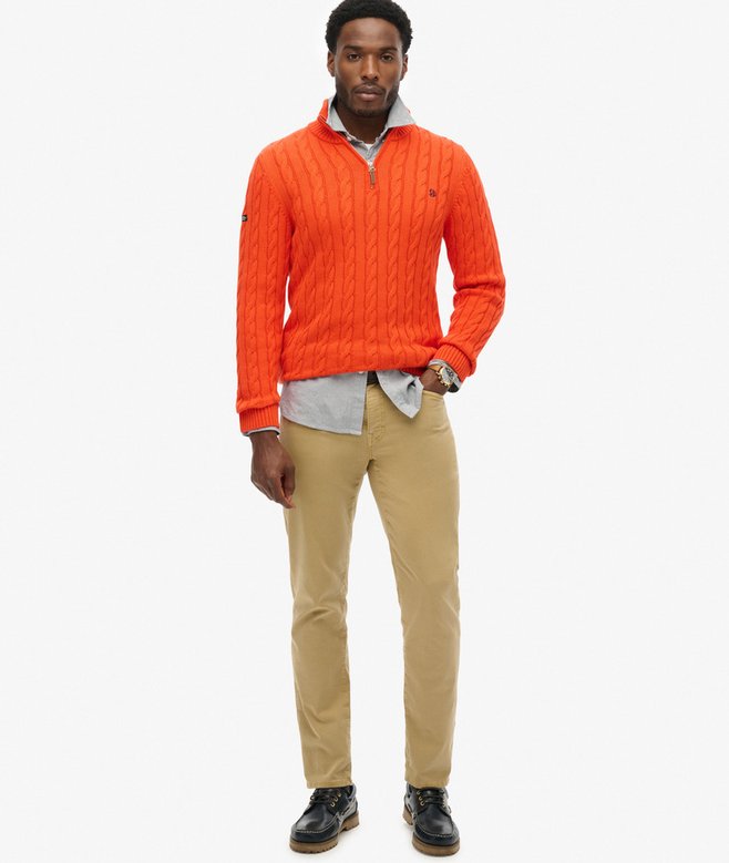 Superdry Organic Cotton Classic Cable Half-Zip Jumper