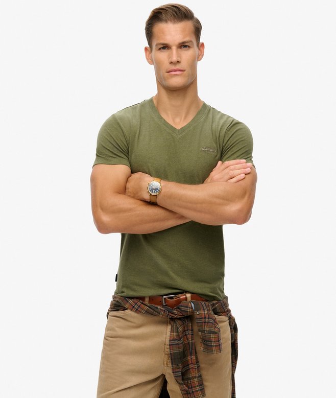superdry Organic Cotton Essential Logo V Neck T-Shirt