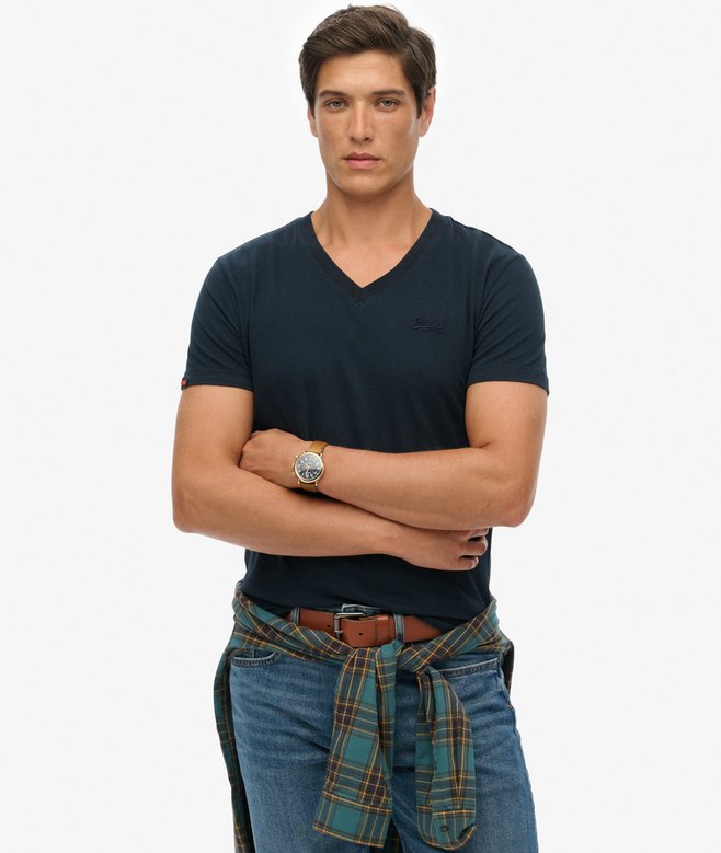superdry Organic Cotton Essential Logo V Neck T-Shirt