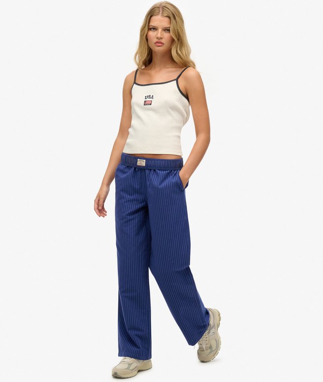 Superdry Organic Cotton Stripe Elasticated Trousers