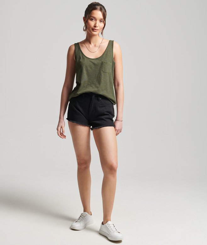 Superdry Organic Cotton Studios High Rise Denim Shorts