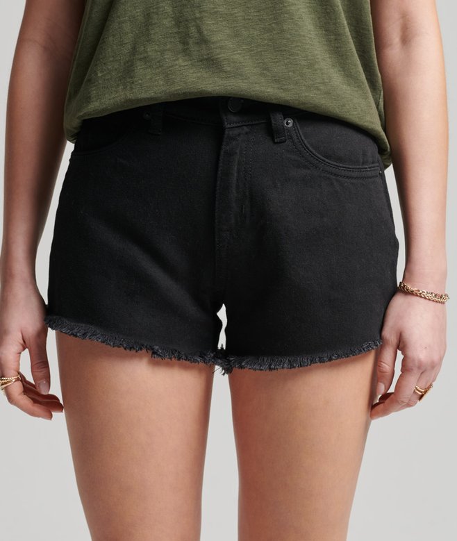 superdry Organic Cotton Studios High Rise Denim Shorts