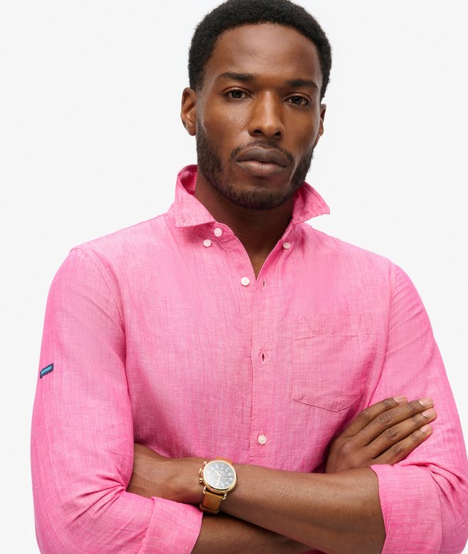 Superdry Organic Cotton Studios Linen Button Down Shirt