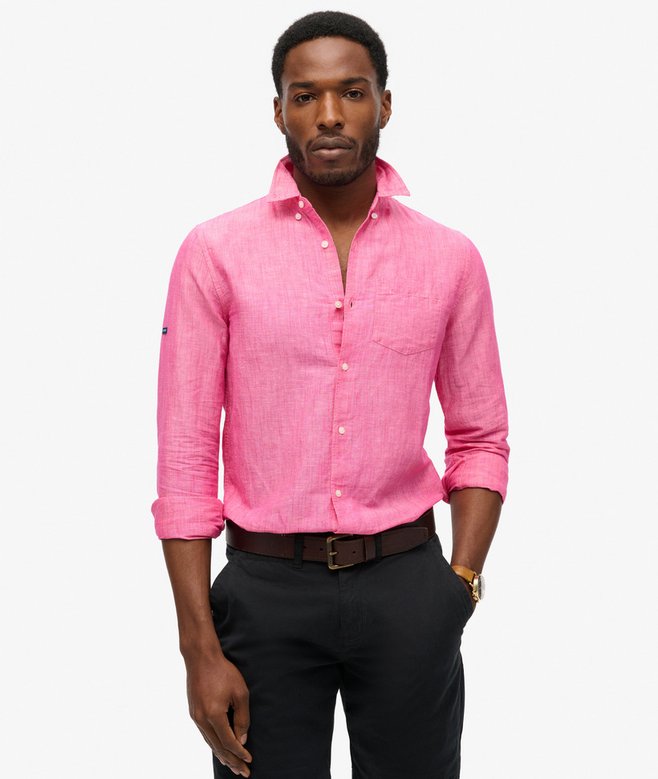 superdry Organic Cotton Studios Linen Button Down Shirt