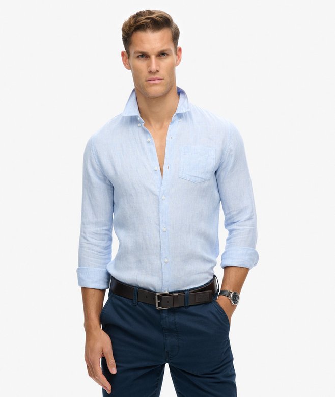 superdry Organic Cotton Studios Linen Button Down Shirt