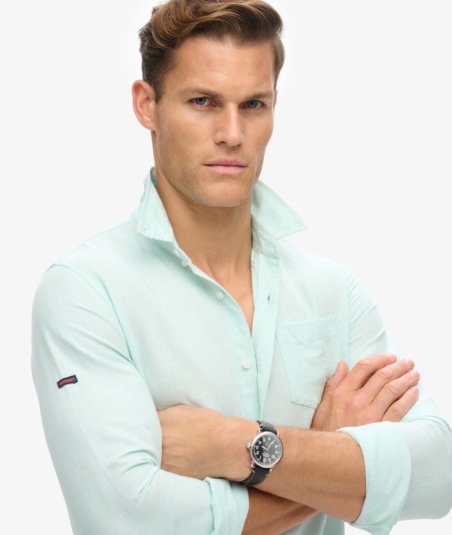 Superdry Organic Cotton Studios Linen Button Down Shirt