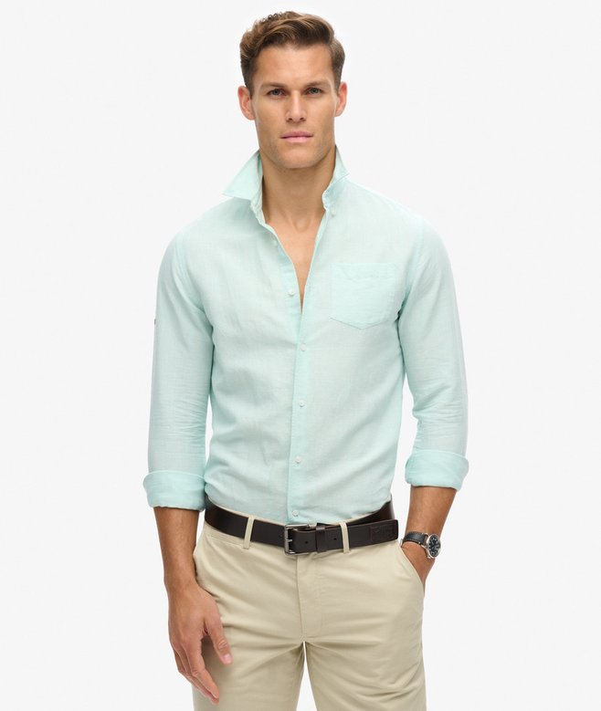 superdry Organic Cotton Studios Linen Button Down Shirt