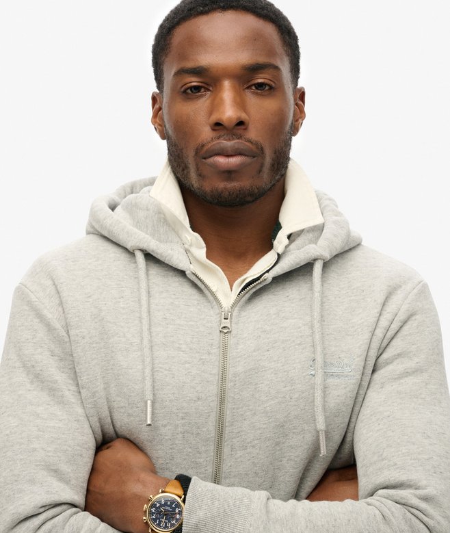 Superdry Organic Cotton Vintage Logo Embroidered Zip Hoodie