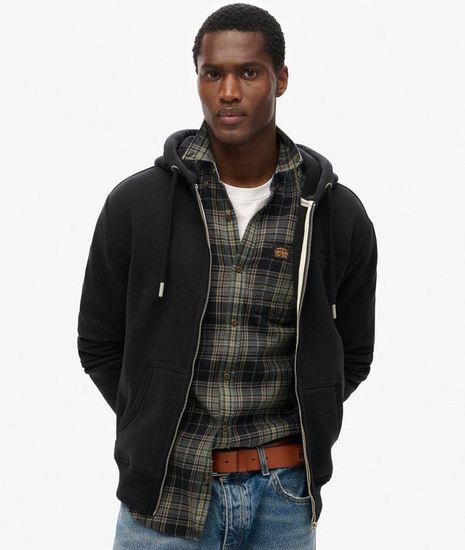 superdry Organic Cotton Vintage Logo Embroidered Zip Hoodie