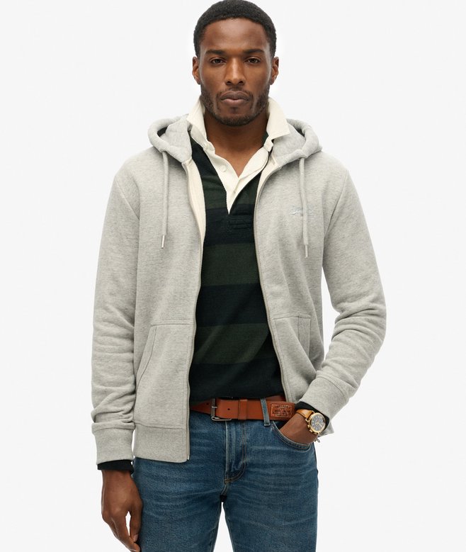 superdry Organic Cotton Vintage Logo Embroidered Zip Hoodie