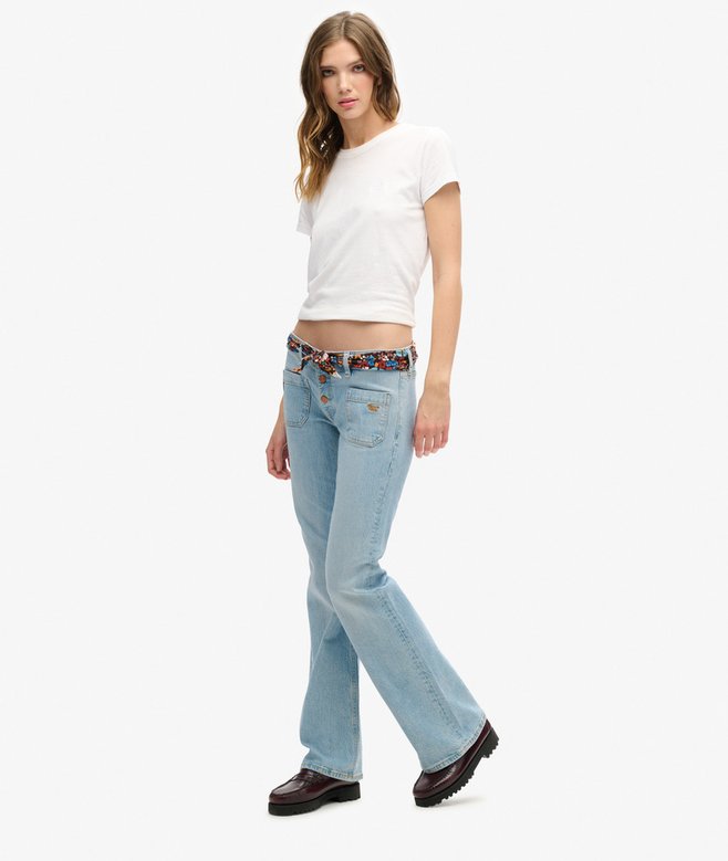 Superdry Organic Cotton Vintage Low Rise Slim Flare Jeans