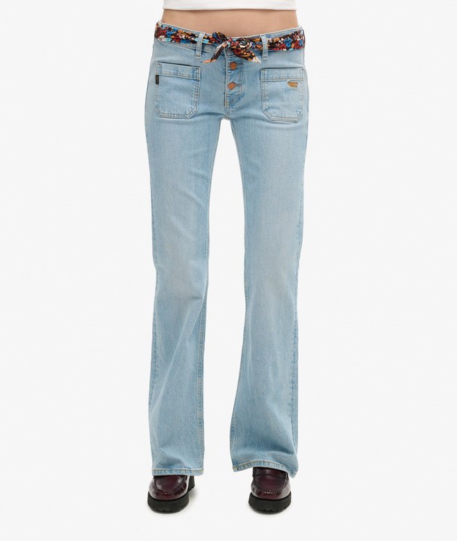 Superdry Organic Cotton Vintage Low Rise Slim Flare Jeans