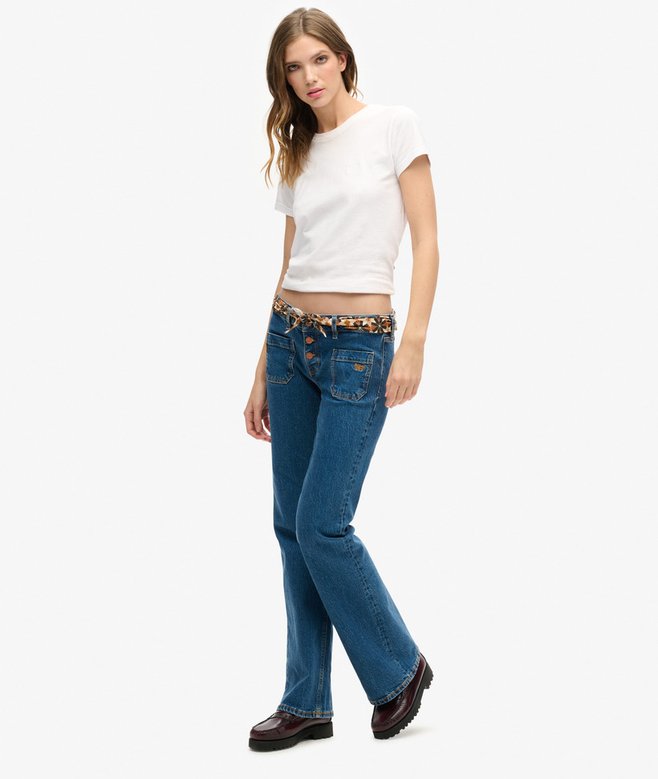 Superdry Organic Cotton Vintage Low Rise Slim Flare Jeans