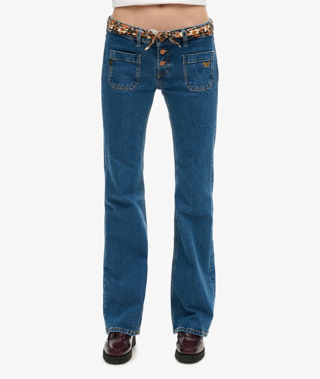 Superdry Organic Cotton Vintage Low Rise Slim Flare Jeans