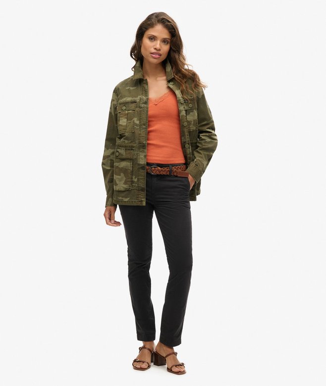 Superdry Organic Cotton Vintage Rib Lace Trim Cami Top