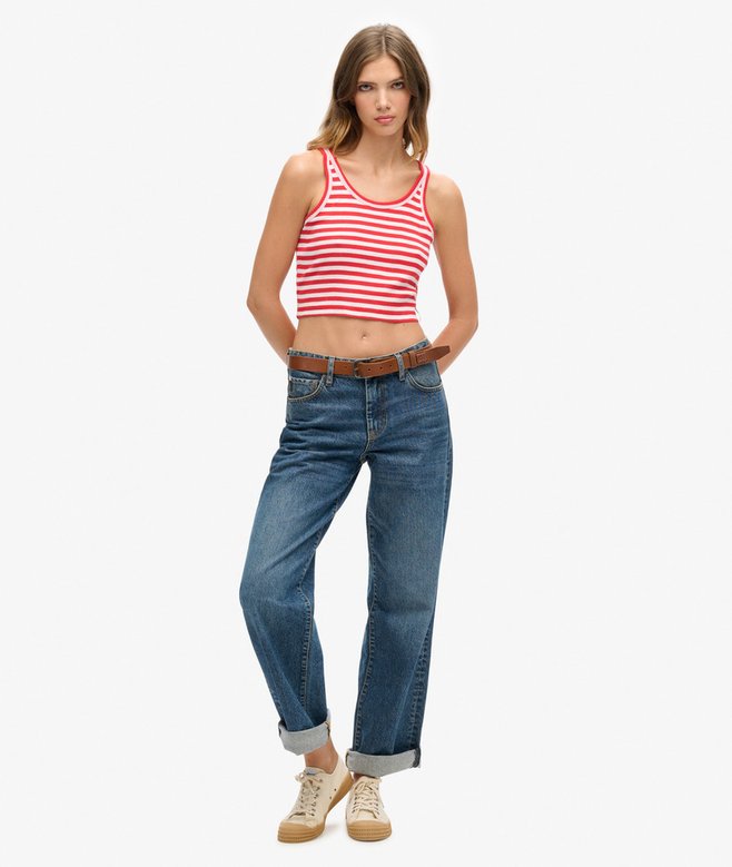 Superdry Organic Cotton Vintage Ribbed Crop Vest Top