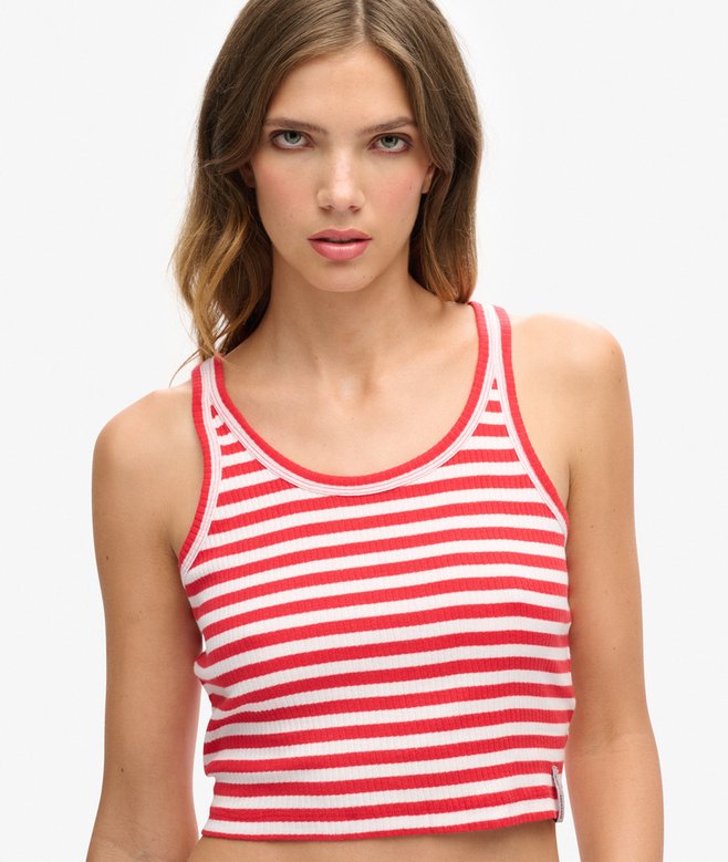 Superdry Organic Cotton Vintage Ribbed Crop Vest Top