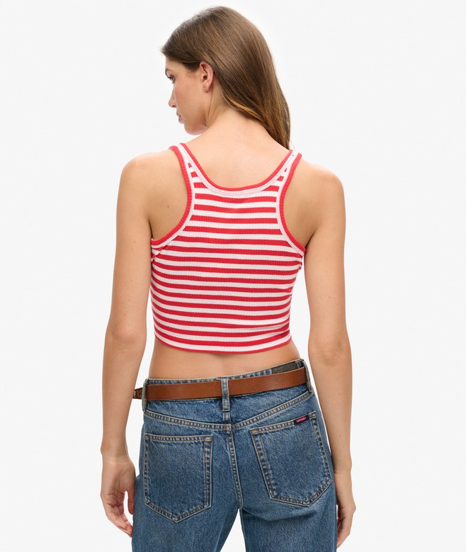 Superdry Organic Cotton Vintage Ribbed Crop Vest Top