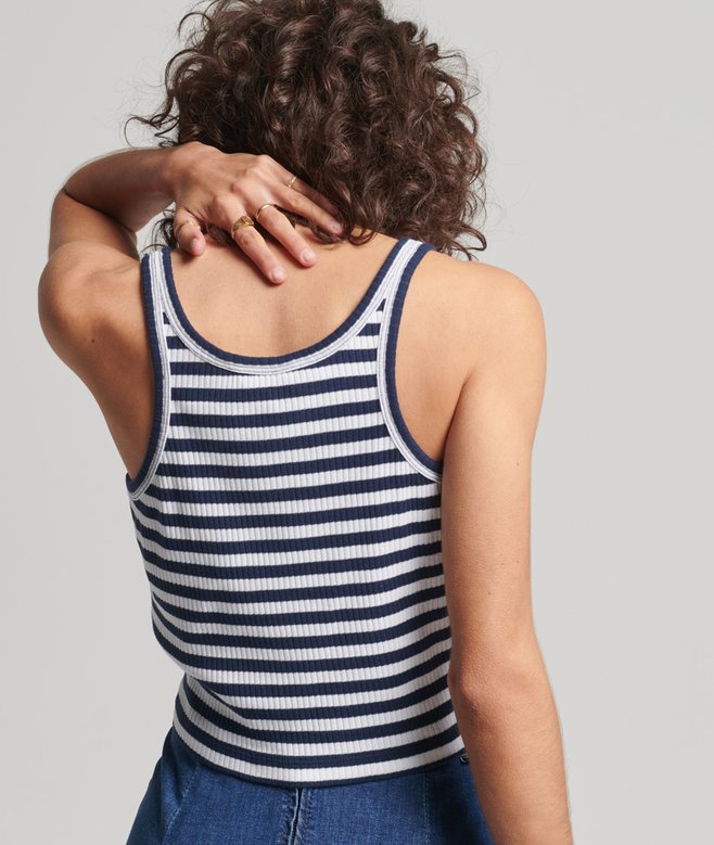 Superdry Organic Cotton Vintage Ribbed Crop Vest Top