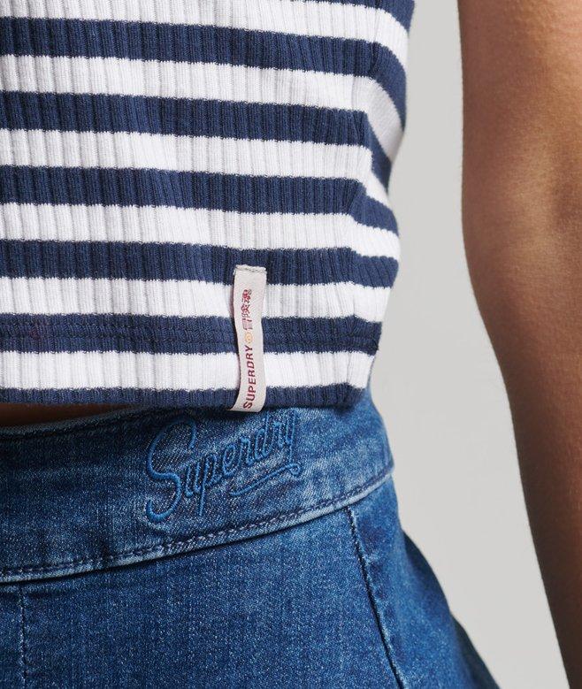 Superdry Organic Cotton Vintage Ribbed Crop Vest Top
