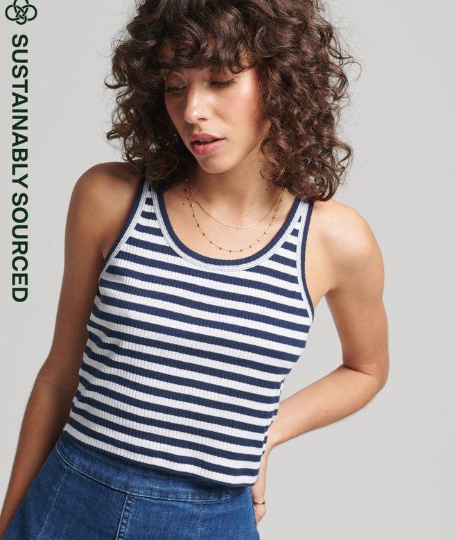 superdry Organic Cotton Vintage Ribbed Crop Vest Top