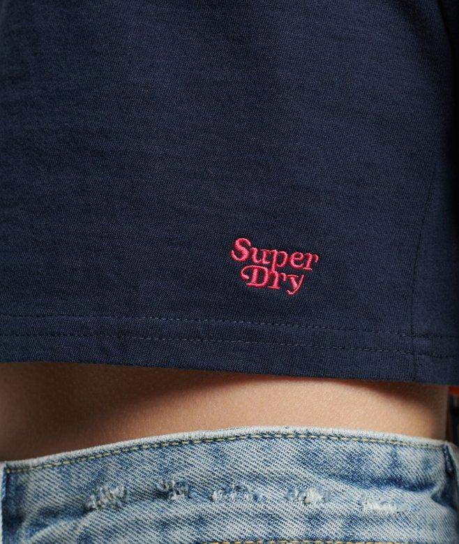 Superdry Organic Cotton Vintage Stripe Crop Long Sleeve Top