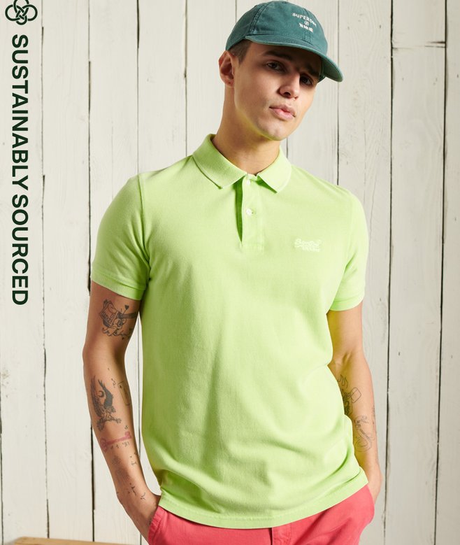 superdry Organic Cotton Vintage Washed Pique Polo Shirt