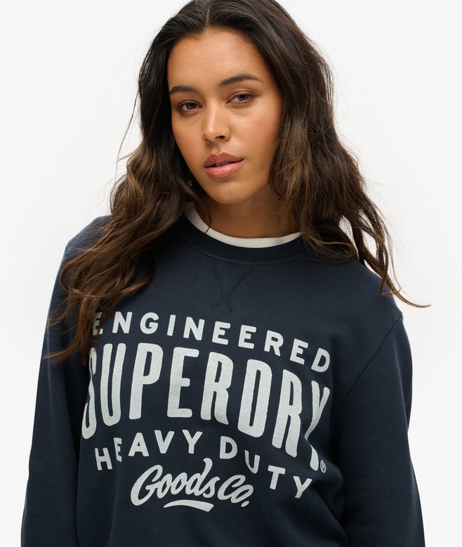 Superdry Oversized Machined Goods Workwear Crew Sweatshirt