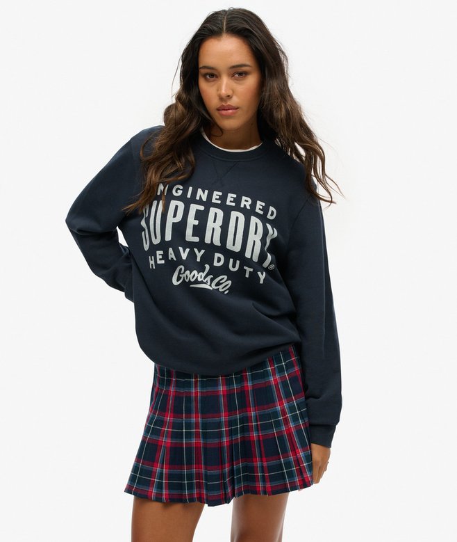 superdry Oversized Machined Goods Workwear Crew Sweatshirt