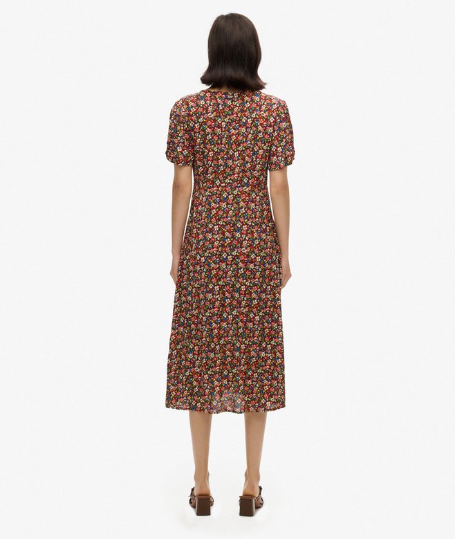 Superdry Printed Button-up Short Sleeve Midi Tea Dress