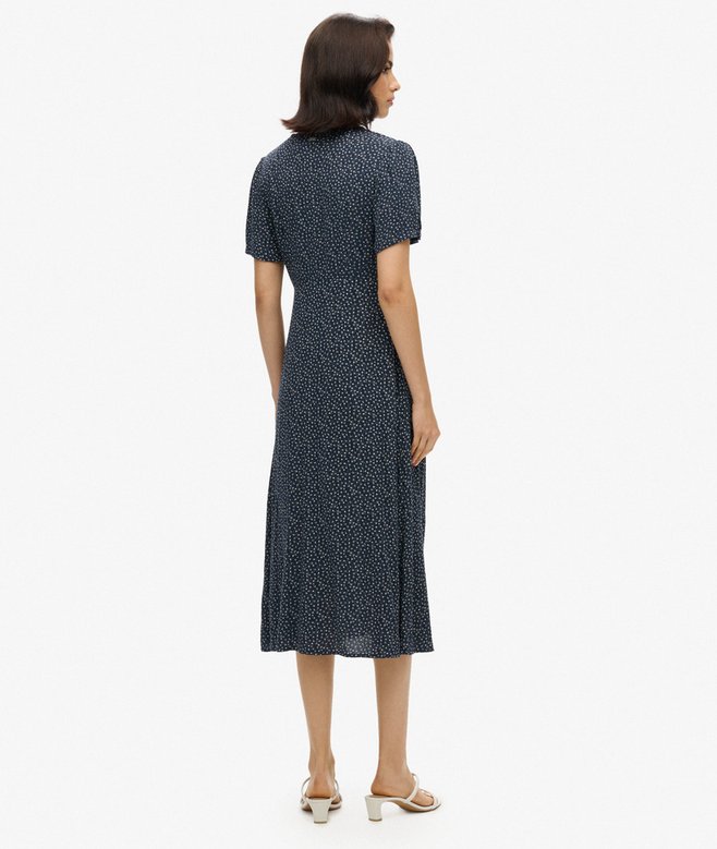 Superdry Printed Button-up Short Sleeve Midi Tea Dress