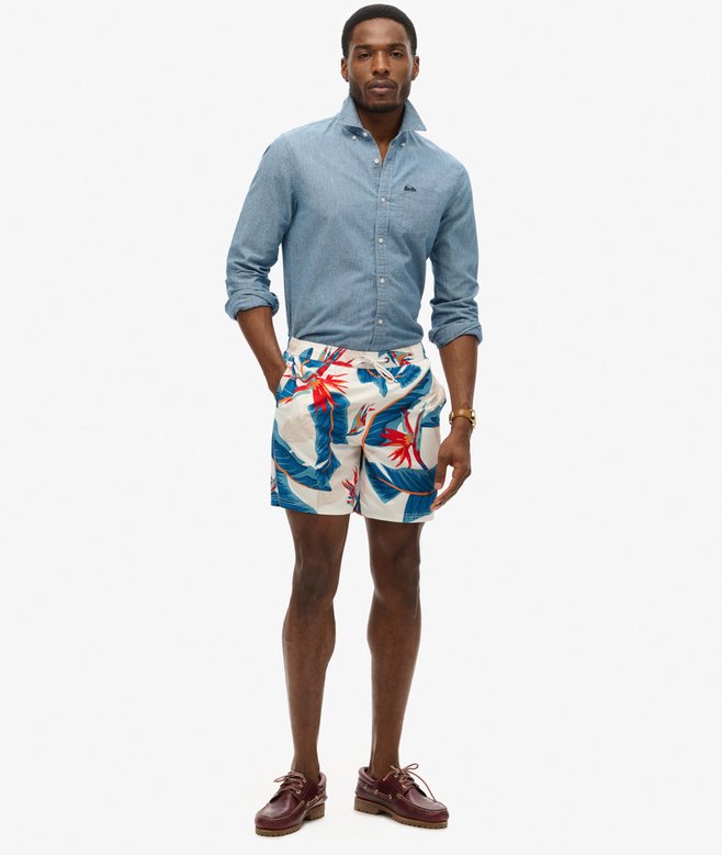 Superdry Recycled Hawaiian Print 17-inch Swim Shorts