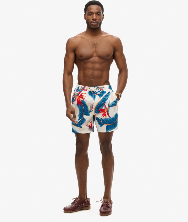 Superdry Recycled Hawaiian Print 17-inch Swim Shorts