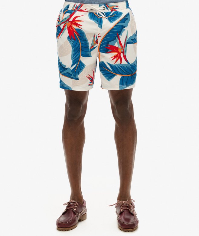 superdry Recycled Hawaiian Print 17-inch Swim Shorts