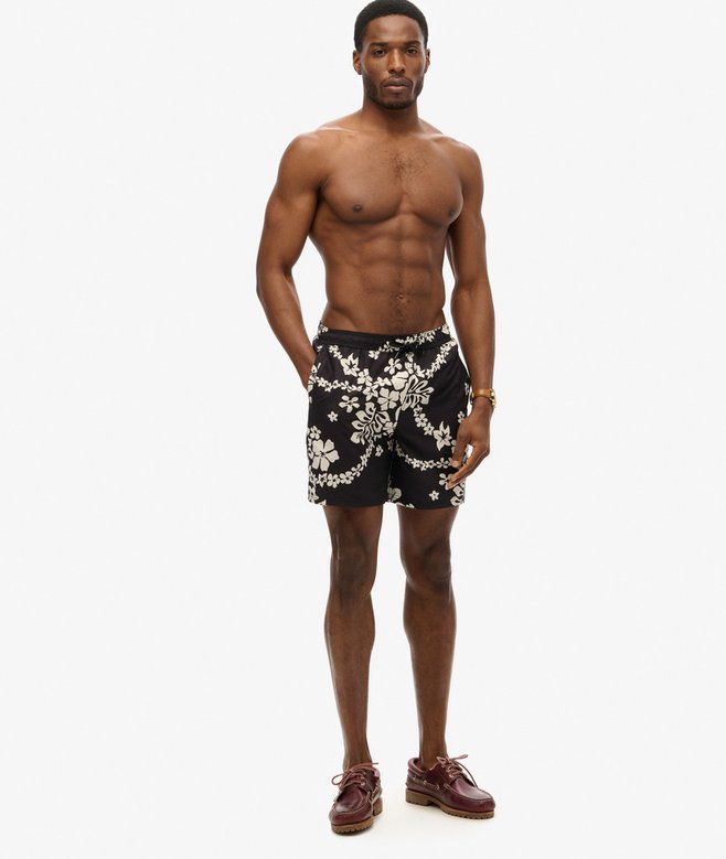 Superdry Recycled Hawaiian Print 17-inch Swim Shorts