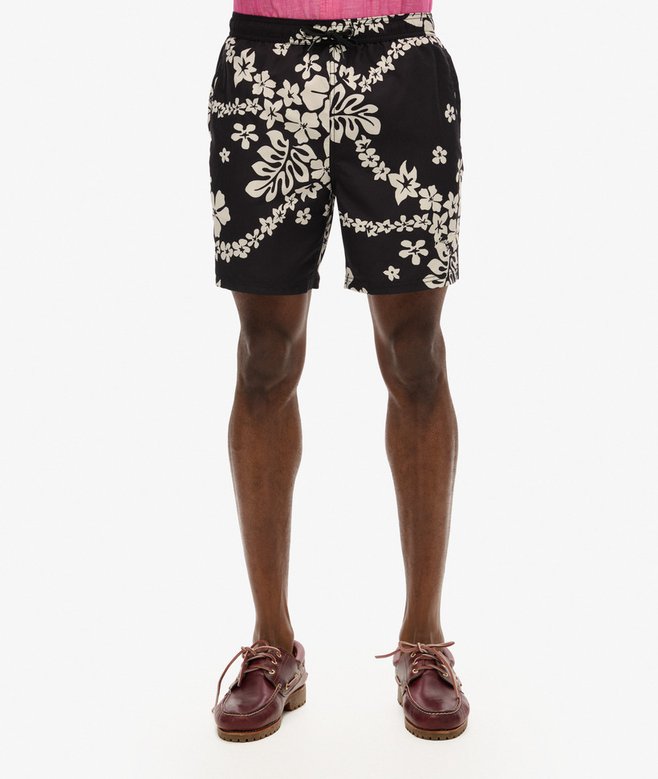 superdry Recycled Hawaiian Print 17-inch Swim Shorts