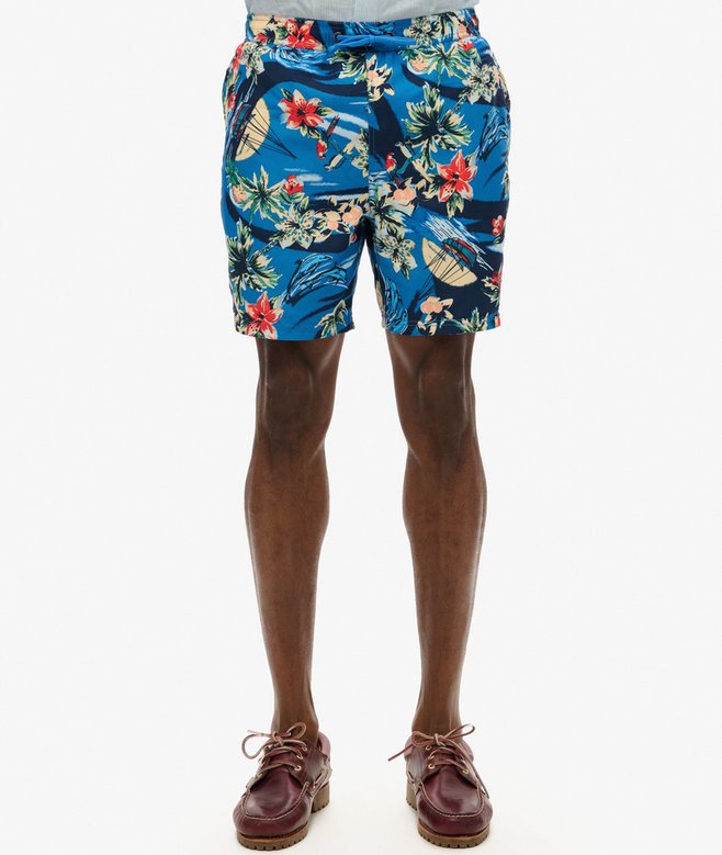 Superdry Recycled Hawaiian Print 17-inch Swim Shorts