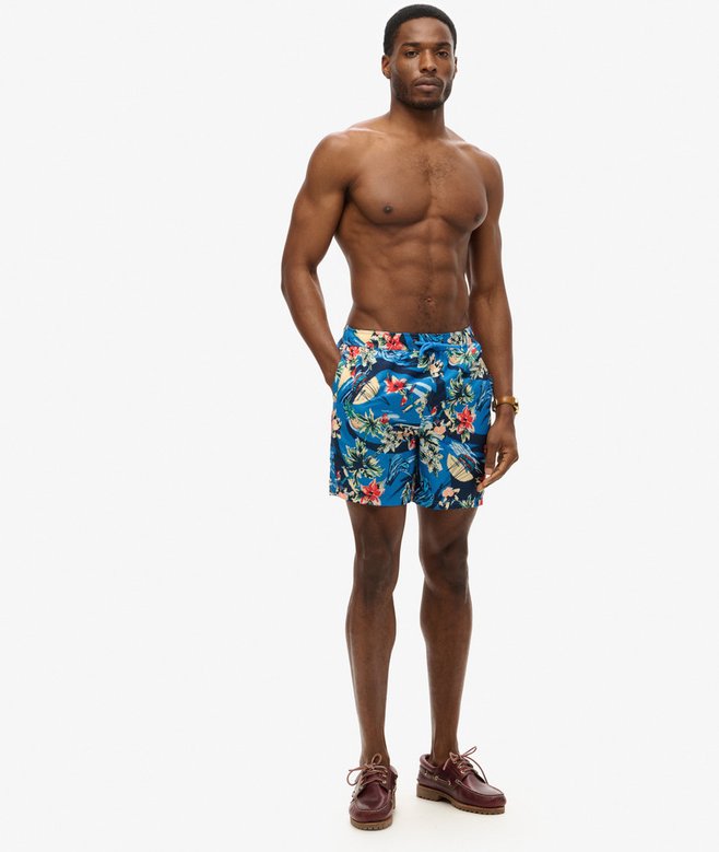 Superdry Recycled Hawaiian Print 17-inch Swim Shorts