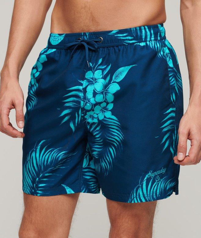 superdry Recycled Hawaiian Print 17-inch Swim Shorts