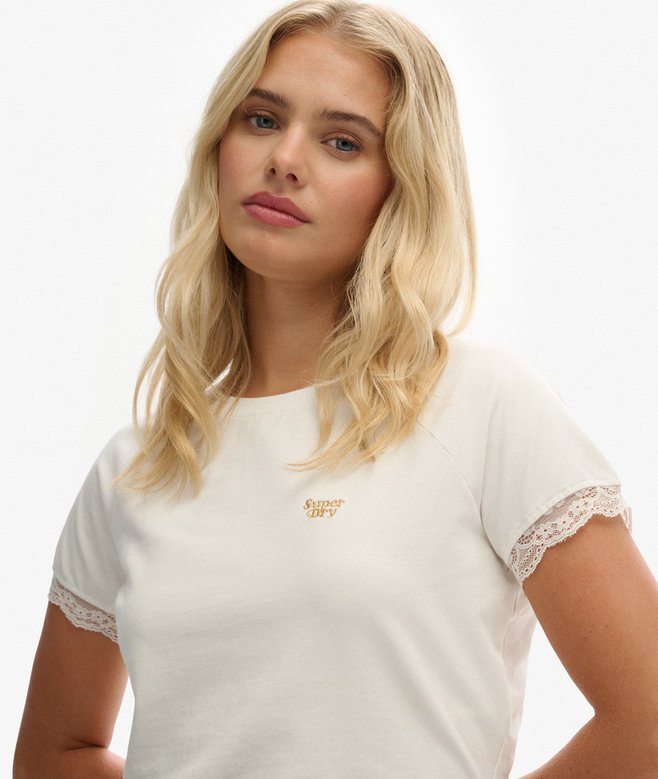 Superdry 90s Lace Trim T-Shirt