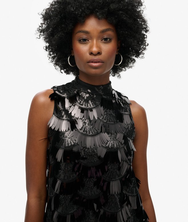 Superdry A-Line Fringe Sequin Dress