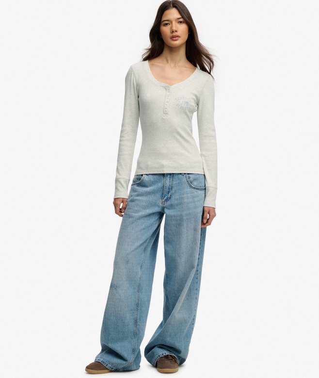 Superdry Athletic Button Down Long Sleeve Top