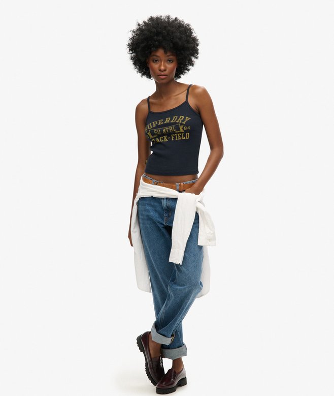 Superdry Athletic College Graphic Rib Cami Top