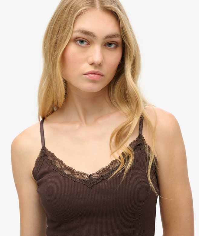 Superdry Athletic Essential Lace Trim Cami Top