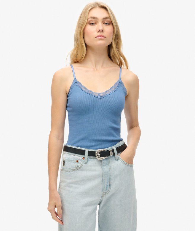 superdry Athletic Essential Lace Trim Cami Top