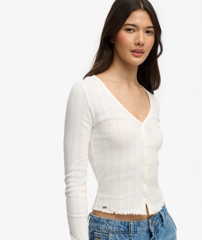 Superdry Athletic Essential Pointelle Cardigan